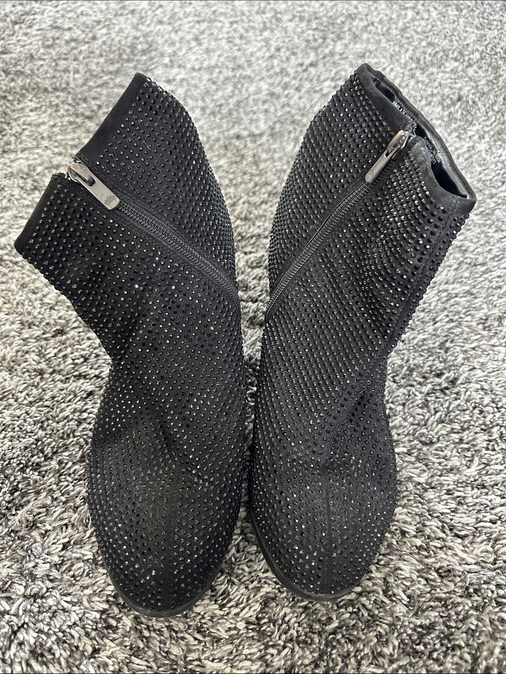 Juicy Couture Black Rhinestone Ankle Booties